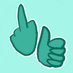 middle finger and thumbs up icon